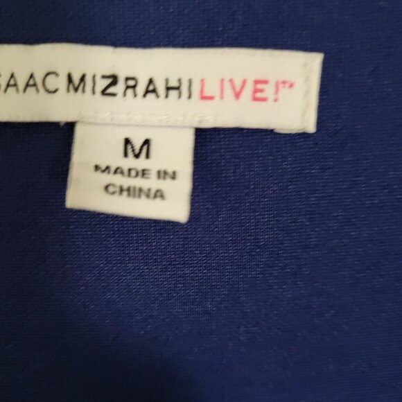 Isaac Mizrahi Medium Shift Dress QVC Royal Cobalt Blue Shift Waffle Knit 3/4 slv - Picture 8 of 9